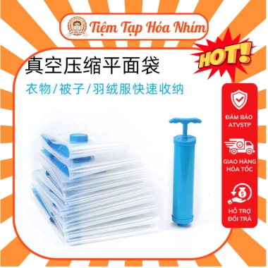 Túi hút chân không TAMAN PA-PE đựng quần áo, chăn gối hút điện, giá chỉ 6.230 VND
