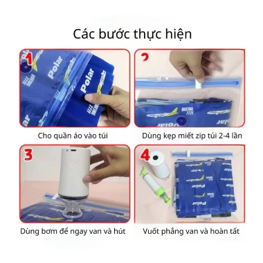 Túi hút chân không trong suốt van dán - Đựng quần áo tiện lợi, giá chỉ 16.000đ
