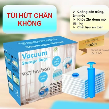 Túi hút chân không vacuum đựng quần áo đa kích cỡ, giá 16.000₫, tiết kiệm không gian
