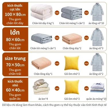 Túi Hút Chân Không VOVOVA Dày Dặn PA-PE – Túi Đựng Quần Áo Trong Suốt, Bền Đẹp, Giá 7,125₫