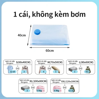 Túi Hút Chân Không VOVOVA Dày Dặn PA-PE – Túi Đựng Quần Áo Trong Suốt, Bền Đẹp, Giá 7,125₫