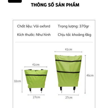 Túi Kéo Đi Chợ HERO Gấp Gọn Bánh Xe Đa Năng - Tiết Kiệm Không Gian, Giá 51.000 VND 7 Túi Kéo Đi Chợ HERO Gấp Gọn Bánh Xe Đa Năng - Tiết Kiệm Không Gian, Giá 51.000 VND 7