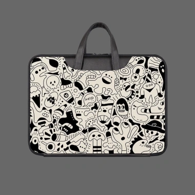 Túi Laptop Chống Sốc Chống Thấm Nước Họa Tiết Graffiti PU Xách Tay 13-16.1 inch 3