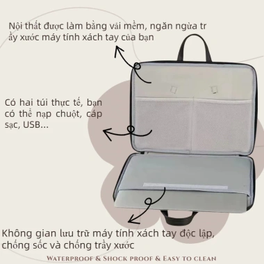 Túi Laptop Chống Sốc Chống Thấm Nước Họa Tiết Graffiti PU Xách Tay 13-16.1 inch 6