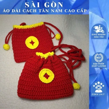 Túi len thủ công xinh xắn đựng lì xì Tết cho bé yêu – phù hợp áo dài nam Sài Gòn, giảm còn 95.000₫