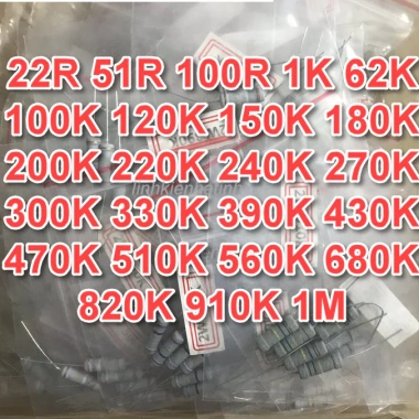 Túi Linh Kiện Trở 2W Đa Dạng 24 Loại Dùng Chuyên Sửa Bếp Từ 5 Cái Mỗi Loại TB1