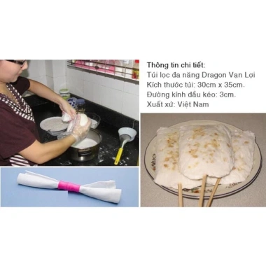 Túi lọc đa năng lọc trà, sữa đậu, sữa hạt kèm ống vắt - Giá ưu đãi 22.000 đ