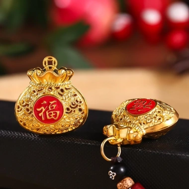 Túi Lộc Keychain hút lộc chuyển tài phụ kiện treo chìa khóa xe, túi bao lộc Phúc, may mắn lộc tài 19.399₫