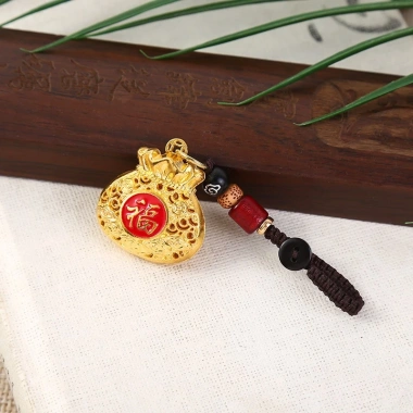 Túi Lộc Keychain hút lộc chuyển tài phụ kiện treo chìa khóa xe, túi bao lộc Phúc, may mắn lộc tài 19.399₫