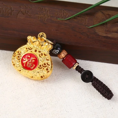 Túi Lộc Keychain hút lộc chuyển tài phụ kiện treo chìa khóa xe, túi bao lộc Phúc, may mắn lộc tài 19.399₫