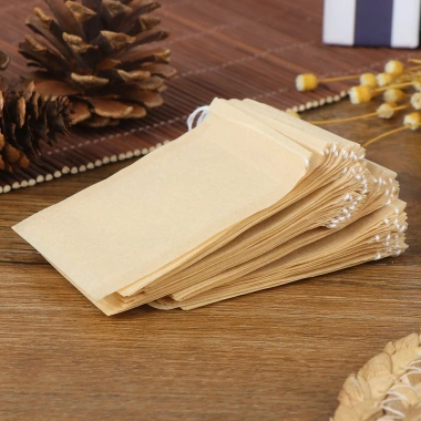 Túi lọc trà cà phê 100 túi giấy màu gỗ - lọc sạch, dây buộc tiện lợi | HVL TEA 6