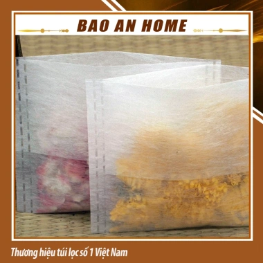 Túi lọc trà cà phê sợi ngô nhập khẩu gấp miệng combo 100 túi size BAOANHOME