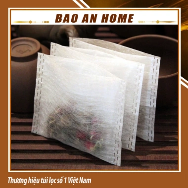 Túi lọc trà cà phê sợi ngô nhập khẩu gấp miệng combo 100 túi size BAOANHOME