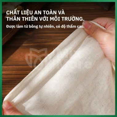 Túi lọc trà, cà phê, thảo dược đa năng cotton 100% dây rút Mixmore - an toàn thực phẩm, 14.000đ 3
