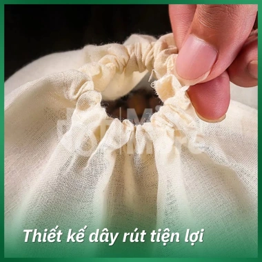 Túi lọc trà, cà phê, thảo dược đa năng cotton 100% dây rút Mixmore - an toàn thực phẩm, 14.000đ 5