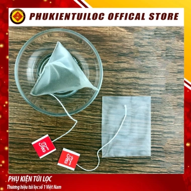 Túi lọc trà & thảo dược lưới tam giác dây nhúng hàn nhiệt - Set 100 túi Phukientuiloc TLTG01 giá chỉ 30.000