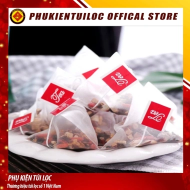 Túi lọc trà & thảo dược lưới tam giác dây nhúng hàn nhiệt - Set 100 túi Phukientuiloc TLTG01 giá chỉ 30.000