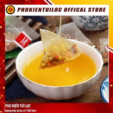 Túi lọc trà & thảo dược lưới tam giác dây nhúng hàn nhiệt - Set 100 túi Phukientuiloc TLTG01 giá chỉ 30.000