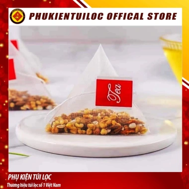 Túi lọc trà & thảo dược lưới tam giác dây nhúng hàn nhiệt - Set 100 túi Phukientuiloc TLTG01 giá chỉ 30.000