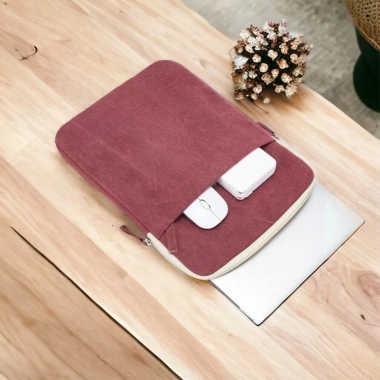 Túi Lót Balo Chống Sốc Laptop 2 Ngăn Canvas Bố Chống Thấm Bảo Vệ Máy Tính 9