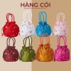 Túi lụa thêu hoa dây rút cầm tay chụp ảnh Tết Hàng Cói - Giá chỉ 45.000₫