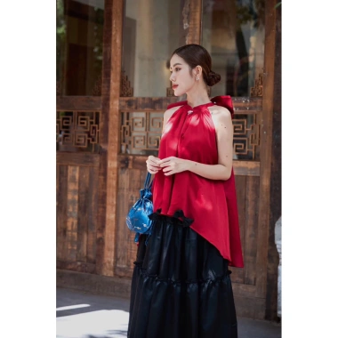 Túi lụa thêu hoa dây rút cầm tay chụp ảnh Tết Hàng Cói - Giá chỉ 45.000₫