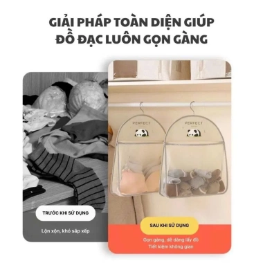Túi lưới 3 tầng SOHImart đựng đồ lót, móc treo tiện lợi, chất liệu thoáng khí, ngăn rộng rãi, giảm giá 21.000₫
