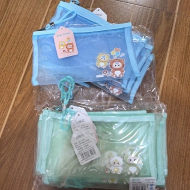 Túi lưới A6 ví đựng bút, đồ dùng cá nhân, kéo khoá zip khổ 20x12cm, giá 17.566₫ 2