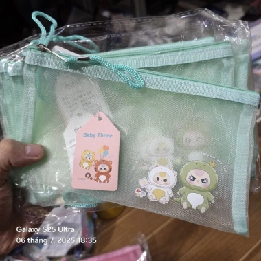 Túi lưới A6 ví đựng bút, đồ dùng cá nhân, kéo khoá zip khổ 20x12cm, giá 17.566₫ 6