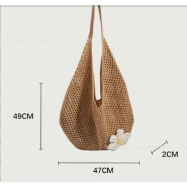 Túi lưới đan cài hoa đeo vai mẫu 2.025 phong cách Hàn Quốc, đi biển mùa hè 155k