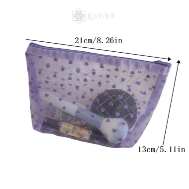 Túi Lưới Di Động Qrhyk Trái Tim Sóng - Dung Tích Lớn, Đựng Mỹ Phẩm, Giá 59.076₫