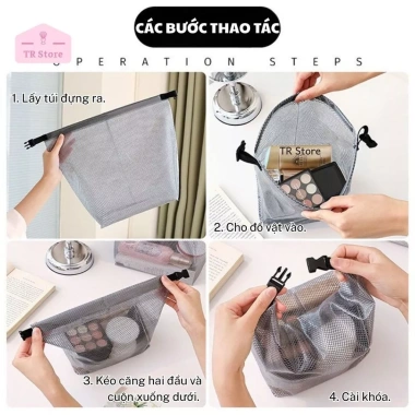 Túi Lưới Du Lịch Chống Nước Dung Lượng Lớn, Siêu Nhẹ, Quai Xách Tay Đa Năng - Giá 42.840 VND