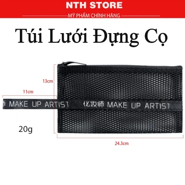 Túi lưới đựng cọ khoá kéo - tiện lợi cho đồ trang điểm, cá nhân, giá ưu đãi 36k