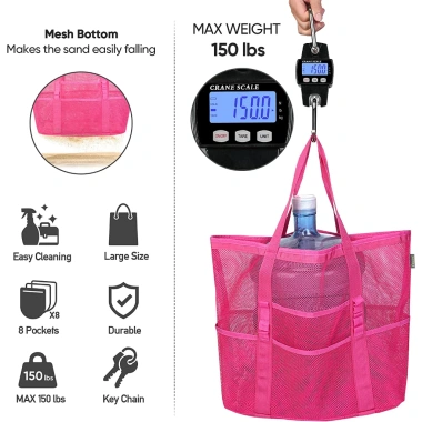 Túi Lưới Đựng Đồ Chơi Đi Biển Cỡ Lớn Gập Tiện Dụng - Giá Chỉ 135.000₫