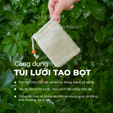 Túi lưới đựng xà phòng handmade sisal - Giá 19.000₫, bền, thấm hút, sang trọng