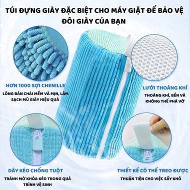Túi Lưới Giặt Giày Đệm Giữ Form - Giải Pháp Giặt Đệm Lông Tơ, Đồ Dùng Máy Giặt, Giảm Giá Trước Tết 95K