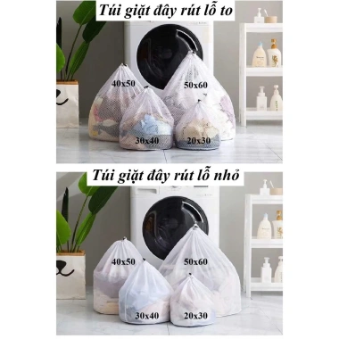 Túi Lưới Giặt Quần Áo Đồ Lót Dây Rút Chuyên Dụng Bảo Quản Dày Dặn Máy Giặt