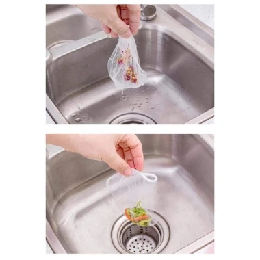 Túi lưới lọc rác bồn rửa chén bát - 100 túi vải tự phân huỷ chun miệng, 16.900đ 4