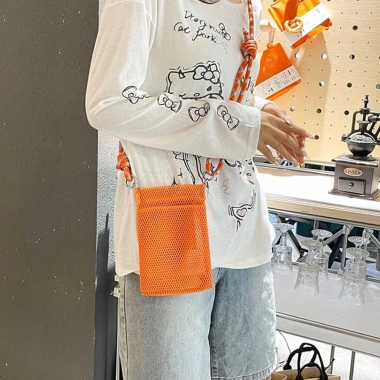 Túi lưới OLVIDO - Túi đựng điện thoại, đeo vai Polyester trơn ngọt, 136.080đ 9