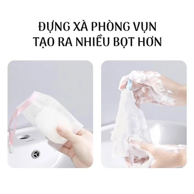 Túi Lưới Tạo Bọt 2 Lớp Đựng Bánh Xà Phòng Tiện Lợi Giá 4.955 VND Giảm 16% 2
