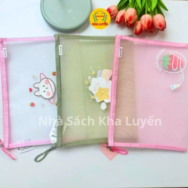 Túi Lưới Trong Suốt Cỡ A4 Đựng Bút, Sách, Mỹ Phẩm, Khóa Kéo - 21.900 VND 8