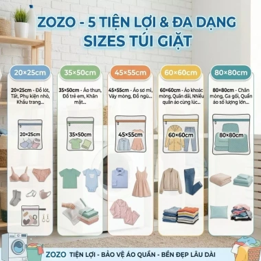 Túi Lưới ZoZo Bảo Vệ Quần Áo & Đồ Lót Khi Giặt Máy - Trắng Giá Ưu Đãi 13,900 VND