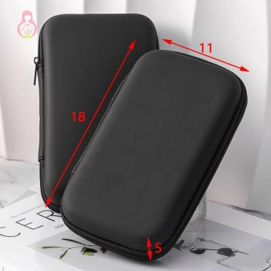 Túi lưu trữ kỹ thuật số cứng 3C da nhân tạo – Hộp sạc, tai nghe, cáp dữ liệu, U‑Disk, 36.190₫