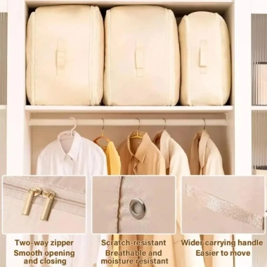 Túi lưu trữ nén vải Twill dung tích lớn, gập lại chống bụi, đóng gói quần áo - Giá 98.928₫