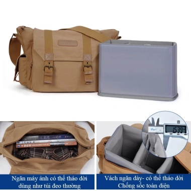 Túi máy ảnh Canvas Caden F1 - Vải bền, thiết kế đẹp, giảm 22% còn 569,050₫