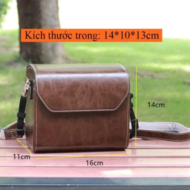 Túi máy ảnh da PU đeo chéo vai - phù hợp Sony a7c, A6.400, Canon M50, Fuji XS10, Leica QP - giảm giá 480k (giá 619k) 4