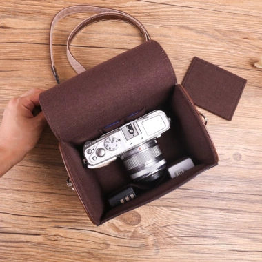 Túi máy ảnh da PU đeo chéo vai - phù hợp Sony a7c, A6.400, Canon M50, Fuji XS10, Leica QP - giảm giá 480k (giá 619k) 7