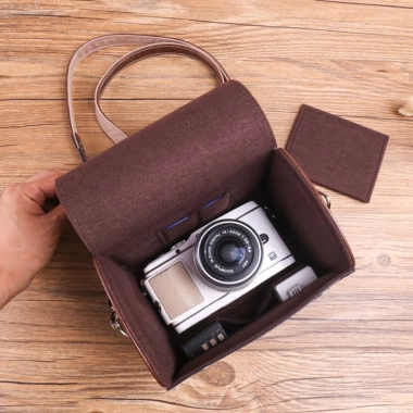 Túi máy ảnh da PU đeo chéo vai - phù hợp Sony a7c, A6.400, Canon M50, Fuji XS10, Leica QP - giảm giá 480k (giá 619k) 8