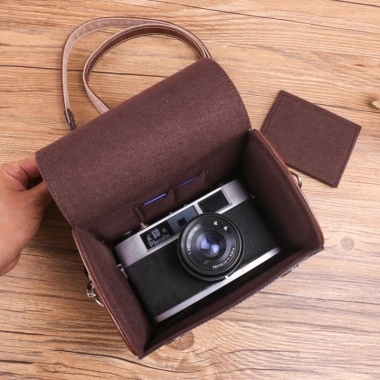 Túi máy ảnh da PU đeo chéo vai - phù hợp Sony a7c, A6.400, Canon M50, Fuji XS10, Leica QP - giảm giá 480k (giá 619k) 9