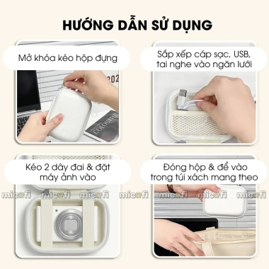 Túi máy ảnh Micofi pastel chống nước, hộp sạc bảo quản camera, giảm giá 125k 8